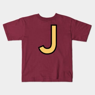 Funky Yellow Letter J Kids T-Shirt